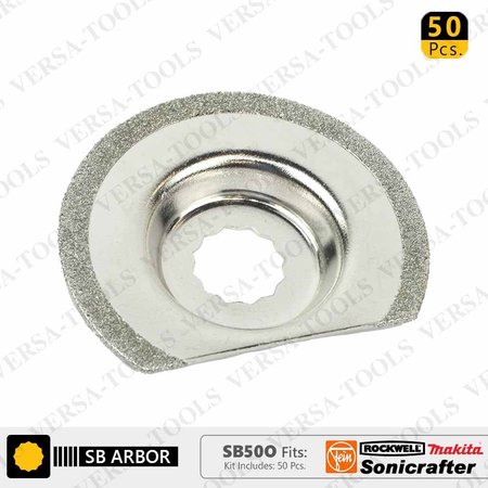 VERSA TOOL 63mm Semi Round Electroplated Diamond Grout Blade, 8mm Offset Mount, PK 50 SB50O